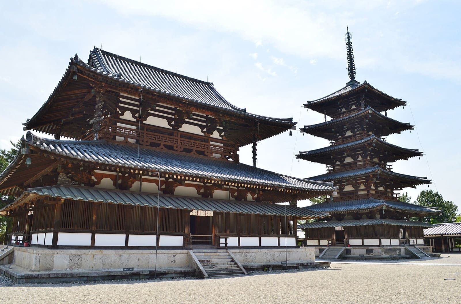 El templo Hōryū-ji en Japón, la estructura de madera más antigua del mundo, en pie desde el siglo VII